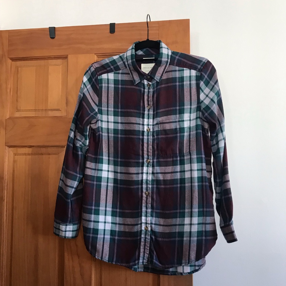 American Eagle Plaid Button Shirt